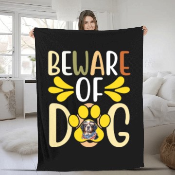 Discover Beware Of Dog Fleece Blankets