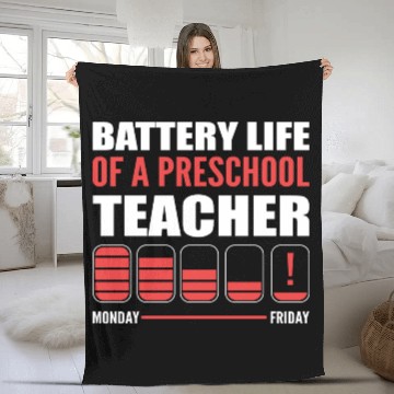 Discover Preschool Teacher Funny Teacher Gift Fleece Blankets