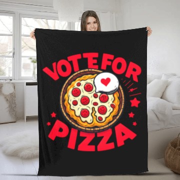 Discover Vote for Pizza Fleece Blankets