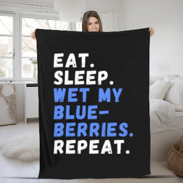 Discover Berry Picking Blueberry Gardening Fleece Blankets