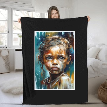 Discover Abstract Sad Girl Unhappy People Sadness Fleece Blankets