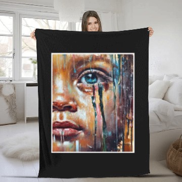 Discover Abstract Sad Girl Unhappy People Sadness Fleece Blankets