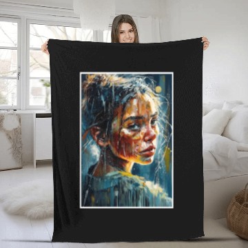 Discover Abstract Sad Girl Unhappy People Sadness Fleece Blankets