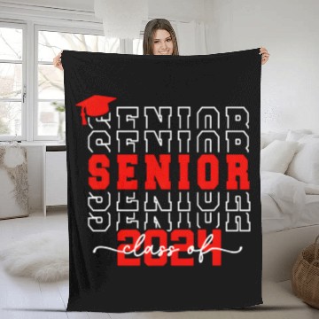 Discover Senior 24 Class Of 2024 Back To School Graduation Fleece Blankets