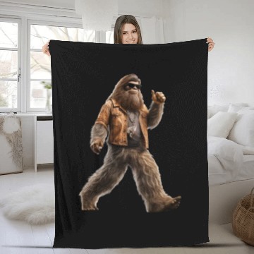 Discover Bigfoot Sasquatch Rock Fleece Blankets