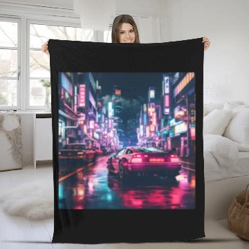 Discover Vaporwave Tokyo Fleece Blankets