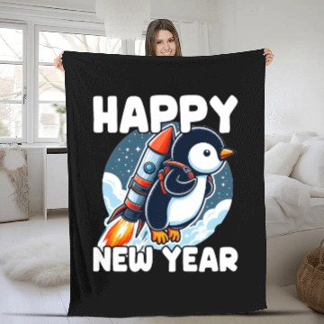 Discover Penguin Happy New Year Fleece Blankets