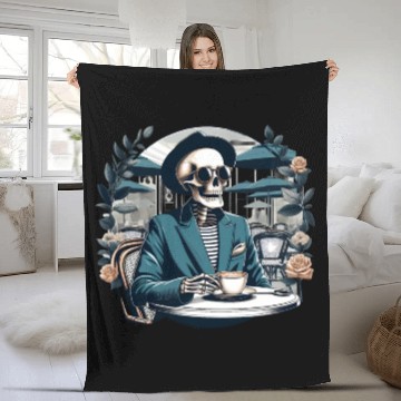 Discover Preppy skeleton Fleece Blankets