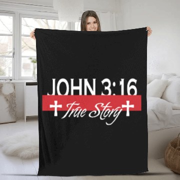 Discover John 3:16 True Story Love Jesus Christian Fleece Blankets
