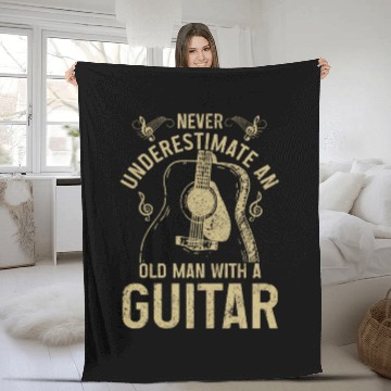 Discover Guitar Player Gift Vintage Guitarist Fleece Blankets