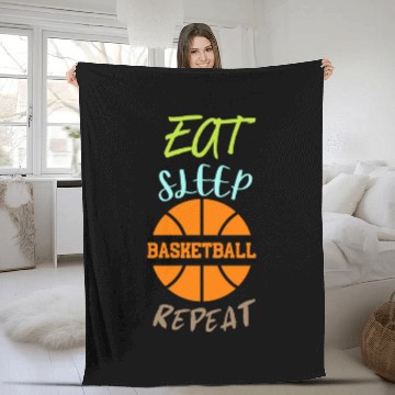 Discover Eat Sleep Repeat Basketball Coach Player Fleece Blankets