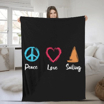 Discover Peace Love Sailing Fleece Blankets