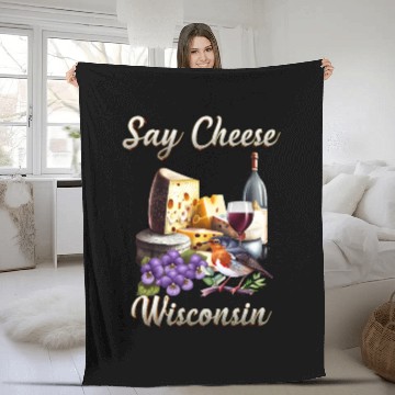 Discover Say Cheese, Wisconsin Fleece Blankets