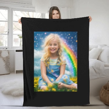 Discover Celestial Rainbow Harmon Fleece Blankets