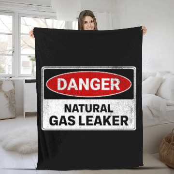 Discover Danger Natural Gas Leaker Fleece Blankets