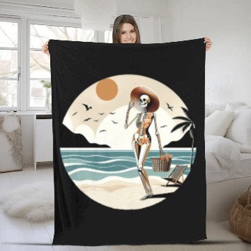 Discover Preppy skeleton Fleece Blankets