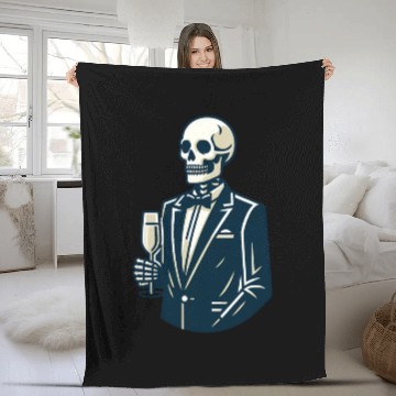 Discover Preppy skeleton Fleece Blankets