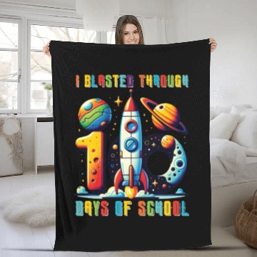 Discover Teacher Kids I Blasted Through 100 Days Of School Fleece Blankets