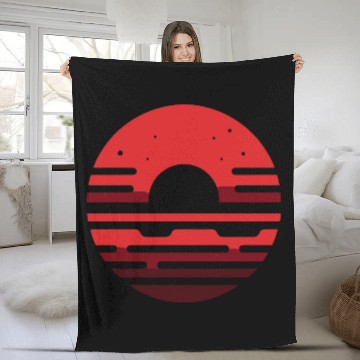 Discover red sun sunrise vector for own design 8 Fleece Blankets