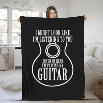 Discover Guitar Player Gift Vintage Guitarist Fleece Blankets