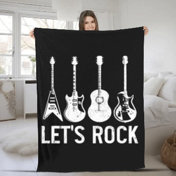 Discover Guitar Player Gift Vintage Guitarist Fleece Blankets