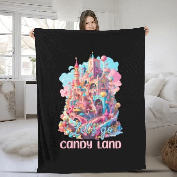 Discover Let's Go Candy Land Graphic Fleece Blankets