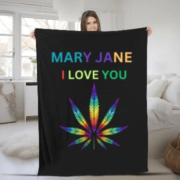 Discover MARY JANE, Marijuana lover, Cannabis Fleece Blankets