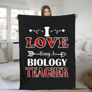 Discover Biology Teacher love valentines day149 Fleece Blankets