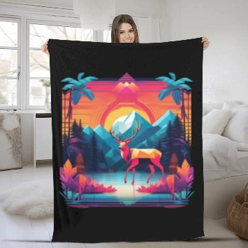 Discover Palm Pixels Paradise Fleece Blankets