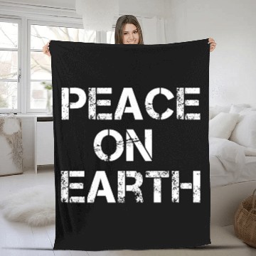 Discover PEACE ON EARTH Christmas holiday hope love Fleece Blankets