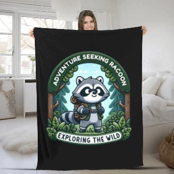Discover Adventure Seeking Raccoon: Exploring the Wild Fleece Blankets