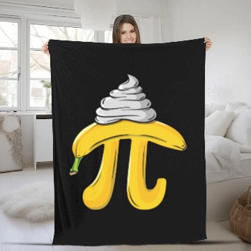 Discover Banana Cream Pie Funny Pi Day Math Equations Fleece Blankets