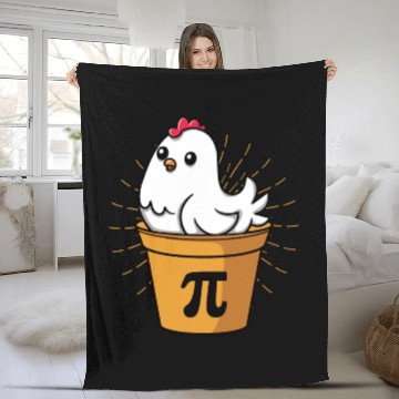 Discover Chicken Pot Pie Funny Pi Day Math Equations Fleece Blankets