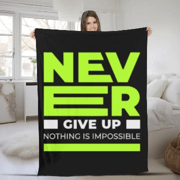 Discover Never Give up Fleece Blankets Men's Premium Fleece Blankets