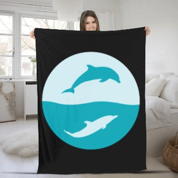 Discover Dolphin Lover Gift Idea Fleece Blankets