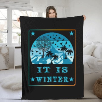 Discover vecteezy winter is magic Fleece Blankets design