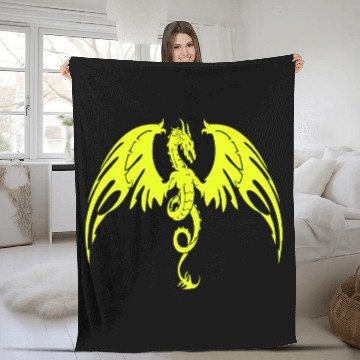 Discover Fantasy Dragon Anime Drakhuvud Mytiska reptil Fleece Blankets