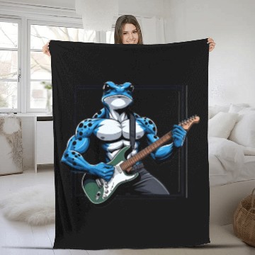 Discover Poison dart frog guitar Fleece Blankets
