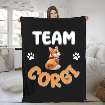 Discover Team Corgi Crew Fleece Blankets