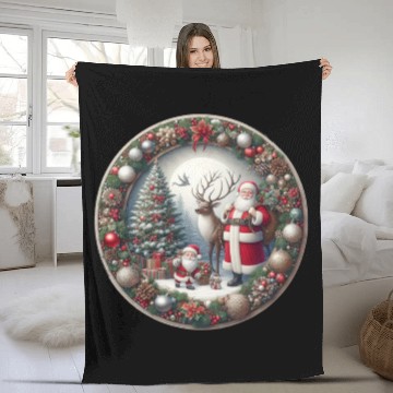 Discover Happy Santa Claus: Traditional Christmas Image Fleece Blankets