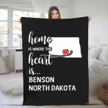 Discover Benson County North Dakota Is Where My Heart Is Fleece Blankets