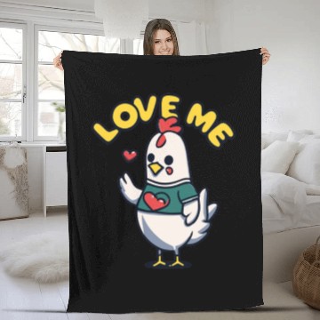 Discover CHICKEN SAYING ; LOVE ME Fleece Blankets