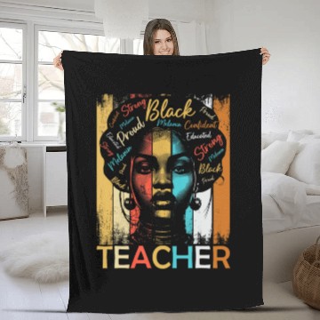 Discover Black History Teacher Fleece Blankets African American Women