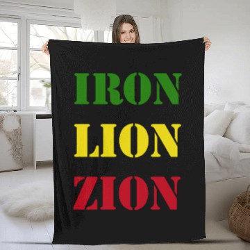 Discover Iron Lion Zion, Jamaican Rasta Colors, Reggae Fleece Blankets