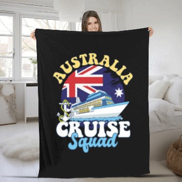 Discover Australia Cruise Squad Family Vacation Trip Fleece Blankets