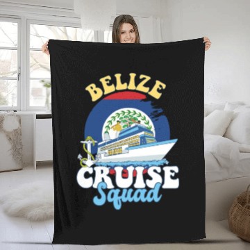 Discover Belize Cruise Squad Family Vacation Trip Fleece Blankets