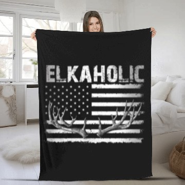 Discover Elk Hunting Elkaholic Hunters Fleece Blankets