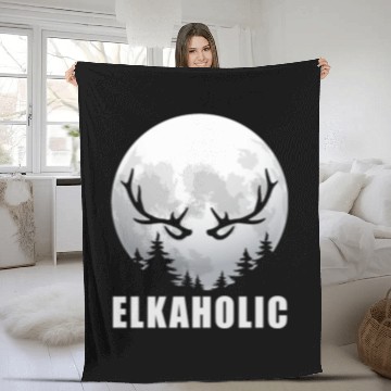Discover Elk Hunting Elkaholic Hunters Fleece Blankets