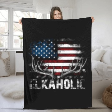 Discover Elk Hunting Elkaholic Hunters Fleece Blankets