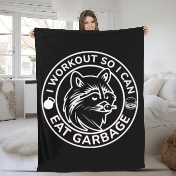 Discover I Workout So I Can Eat Garbage Funny Gym Raccoon Fleece Blankets